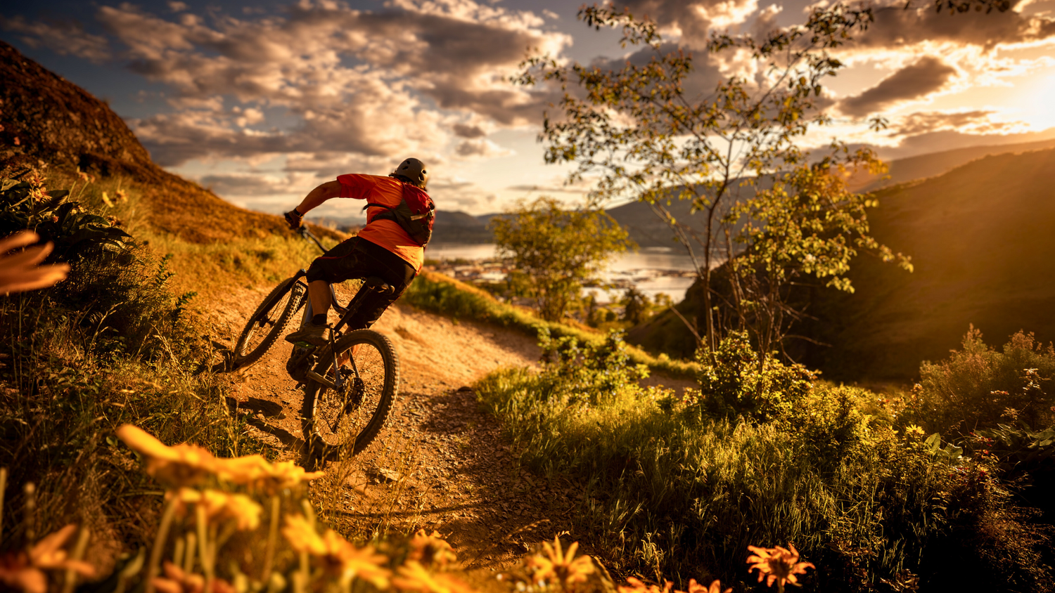 Person riding on an e-bike through the city streets, showcasing the convenience and speed of electric bikes